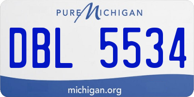 MI license plate DBL5534