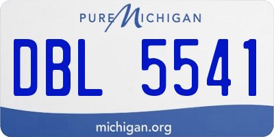 MI license plate DBL5541