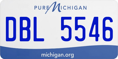 MI license plate DBL5546