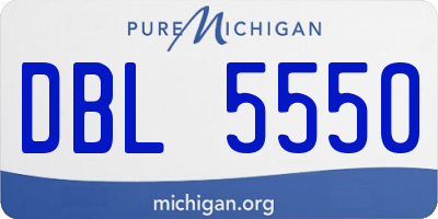 MI license plate DBL5550