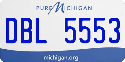 MI license plate DBL5553