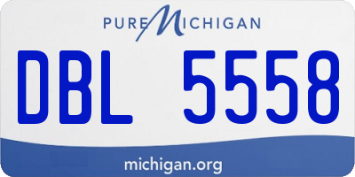 MI license plate DBL5558