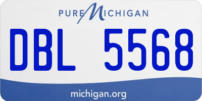 MI license plate DBL5568