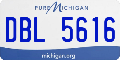 MI license plate DBL5616