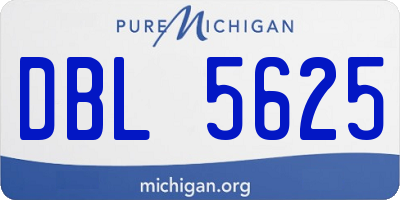 MI license plate DBL5625
