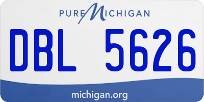MI license plate DBL5626