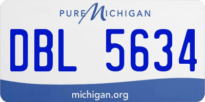 MI license plate DBL5634