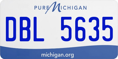 MI license plate DBL5635