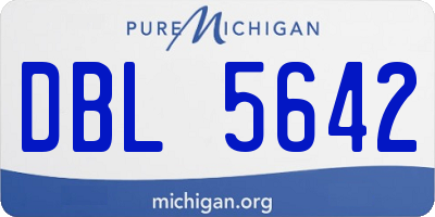 MI license plate DBL5642