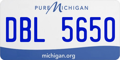 MI license plate DBL5650