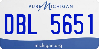 MI license plate DBL5651