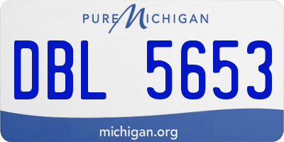 MI license plate DBL5653