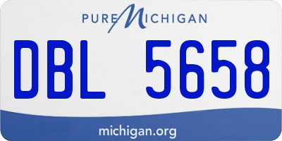 MI license plate DBL5658