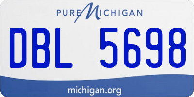 MI license plate DBL5698