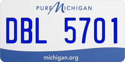 MI license plate DBL5701