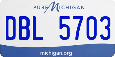 MI license plate DBL5703