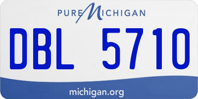 MI license plate DBL5710
