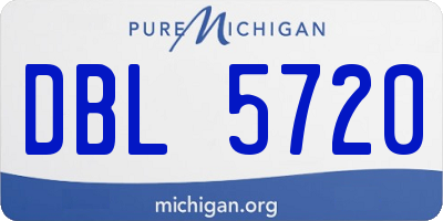 MI license plate DBL5720