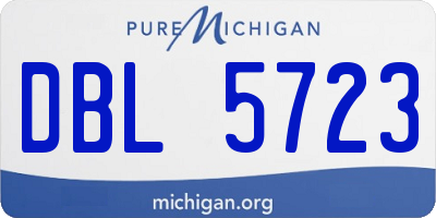 MI license plate DBL5723