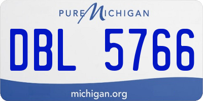 MI license plate DBL5766