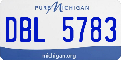 MI license plate DBL5783