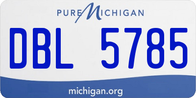 MI license plate DBL5785