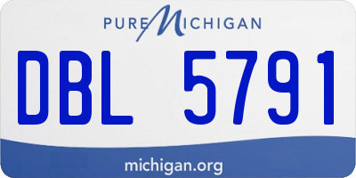 MI license plate DBL5791