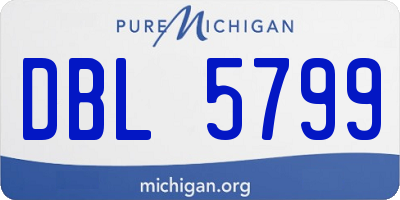 MI license plate DBL5799