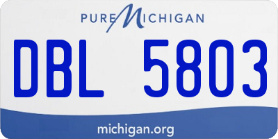 MI license plate DBL5803
