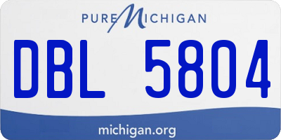 MI license plate DBL5804