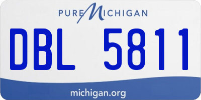 MI license plate DBL5811