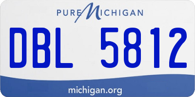 MI license plate DBL5812