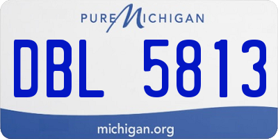 MI license plate DBL5813