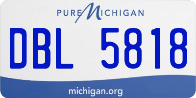 MI license plate DBL5818