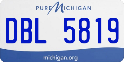 MI license plate DBL5819