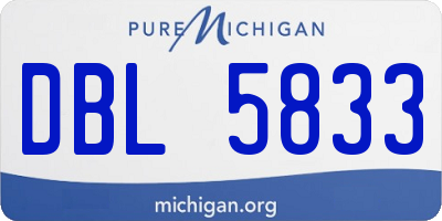 MI license plate DBL5833