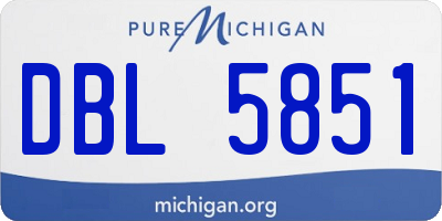 MI license plate DBL5851