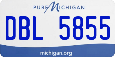 MI license plate DBL5855