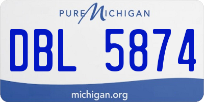 MI license plate DBL5874