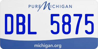 MI license plate DBL5875