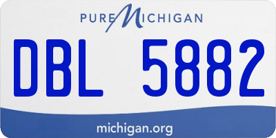 MI license plate DBL5882