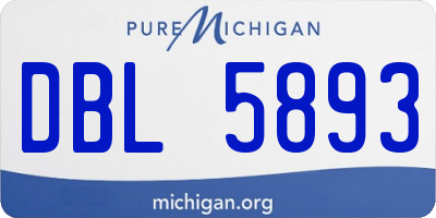 MI license plate DBL5893