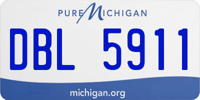 MI license plate DBL5911