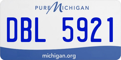 MI license plate DBL5921