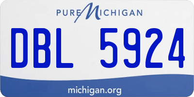 MI license plate DBL5924