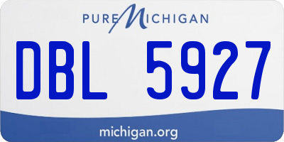 MI license plate DBL5927