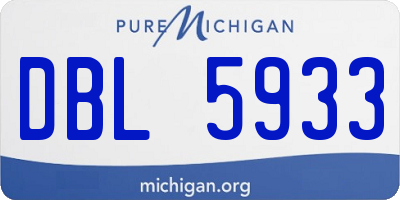 MI license plate DBL5933