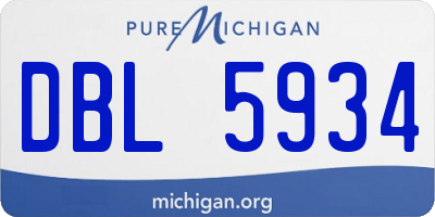MI license plate DBL5934