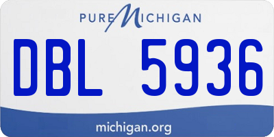 MI license plate DBL5936