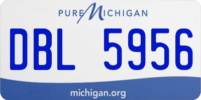 MI license plate DBL5956